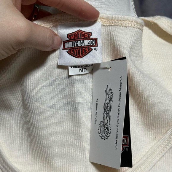 Harley Davidson White Ribbed Tank Top Studded Myrtle Beach NWT Women M 2010 Y2K - Picture 7 of 7
